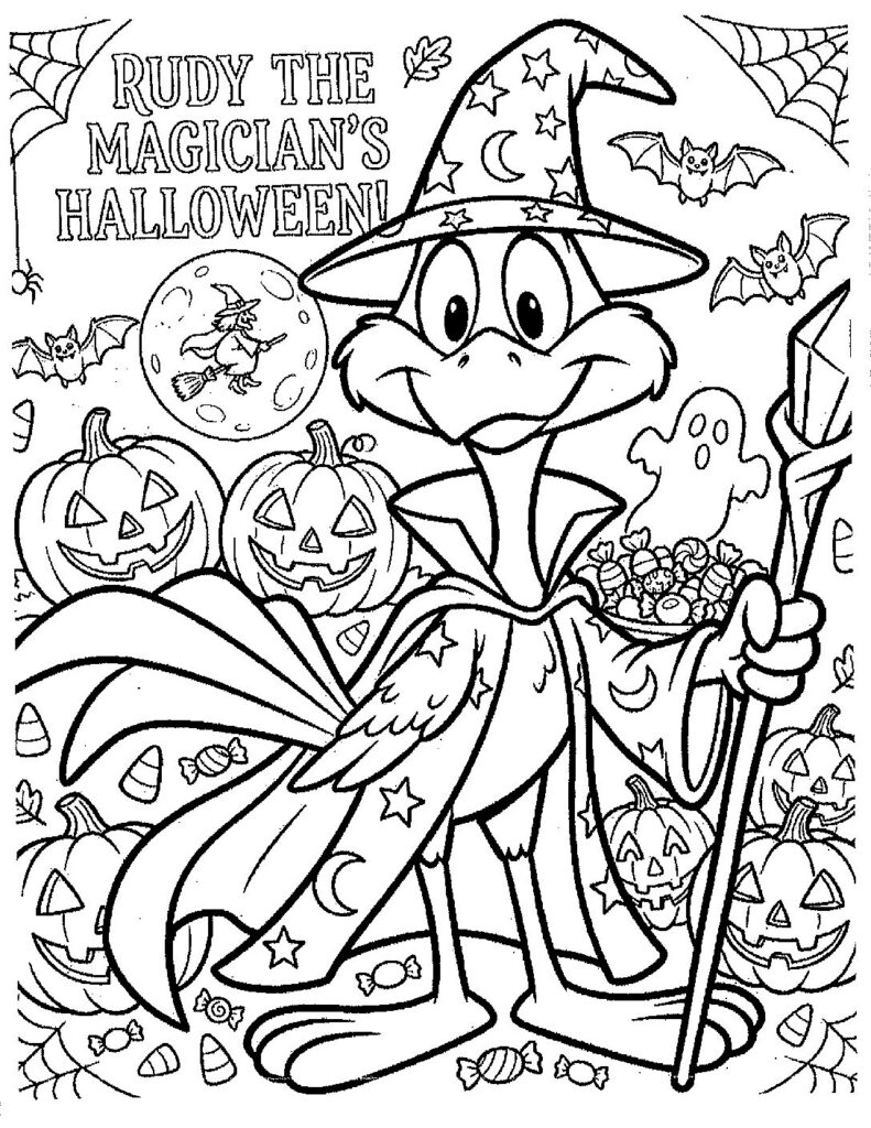 Rudy the Magician's Halloween coloring sheet